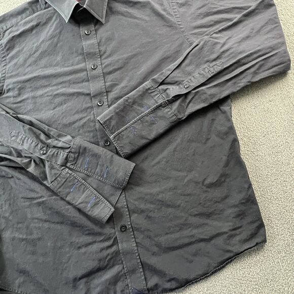 UNTUCKit Shirt Adult Large Black Button Up Long Sleeve Dress Formal Casual Men's - Picture 6 of 14